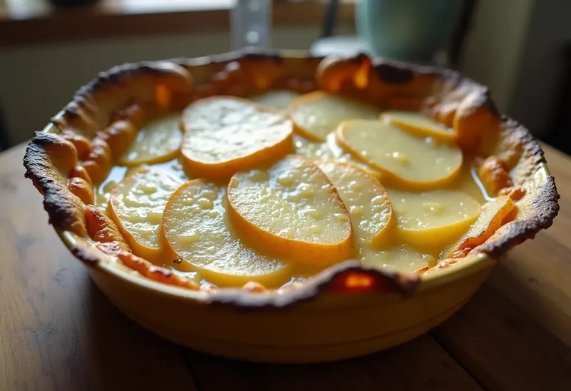 Gratin de pommes de terre et poires au roquefort fondant