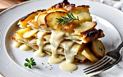 Gratin de pommes de terre au brie fondant et crémeux - Recette facile