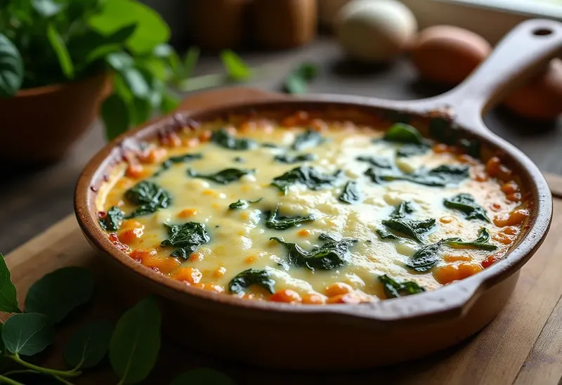 Gratin d'épinards crémeux au fromage gratiné