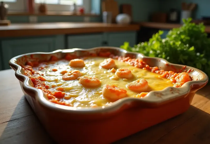 Gratin d'œufs aux crevettes savoureux et facile