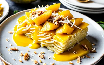 Recette facile de gratin de mangue à la noix de coco fondante
