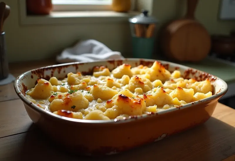 Gratin savoureux de chou-fleur et pommes de terre fondantes