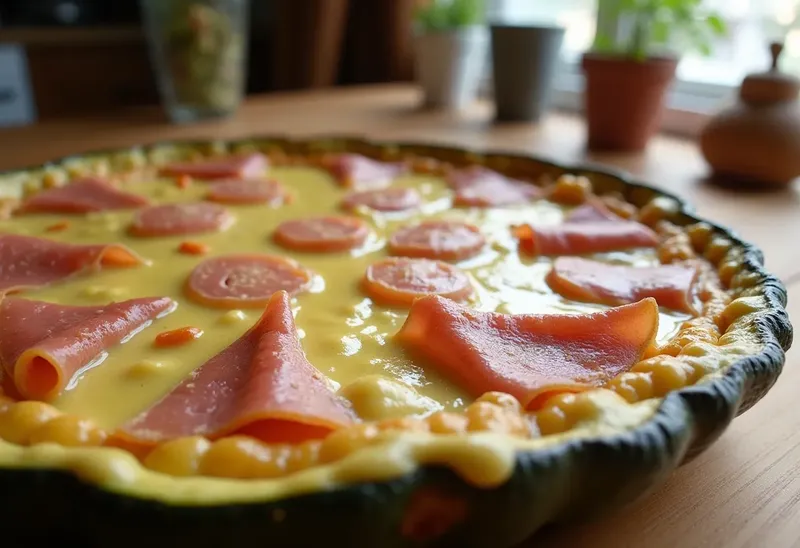 Gratin savoureux de courgettes au jambon et riz fondant