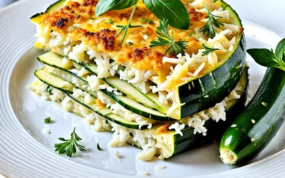 Gratin de courgettes au riz et mimolette fondant - recette facile et gourmande