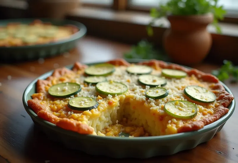 Gratin savoureux de courgettes au riz fondant