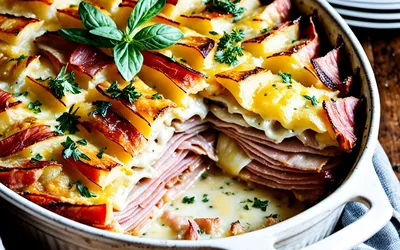 Gratin de pommes de terre au jambon fumé des Ardennes - recette facile et gourmande