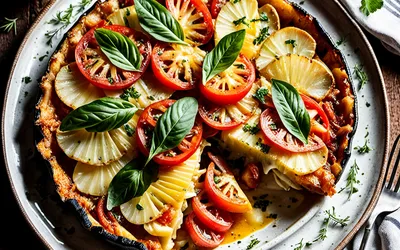 Gratin de pommes de terre et tomates frais facile et rapide
