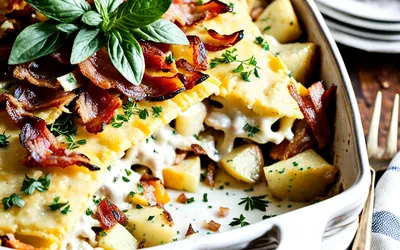 Gratin de potiron, pommes de terre et bacon : recette facile et gourmande