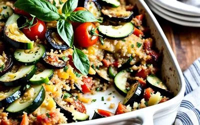 Gratin de quinoa et ratatouille facile et savoureux - Recette végétarienne