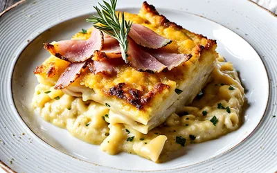 Recette facile de gratinée de polenta au jambon et fromage gratiné