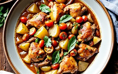 Recette facile de Guisado de Poulet mijoté savoureux