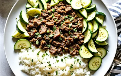 Photo de Recette facile de hachis de bœuf au riz et courgettes - Plat complet et savoureux
