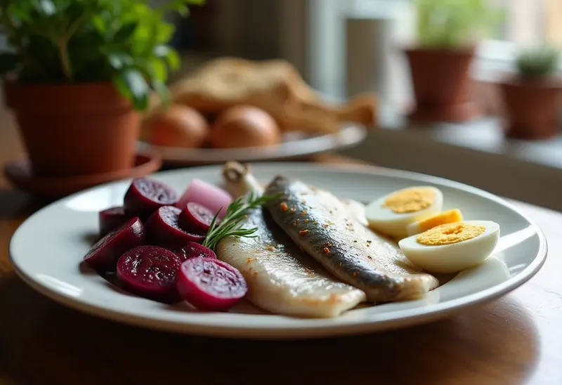 Harengs aux betteraves et œufs : recette savoureuse et colorée