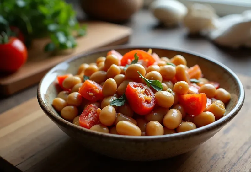 Haricots coco mijotés aux tomates fraîches