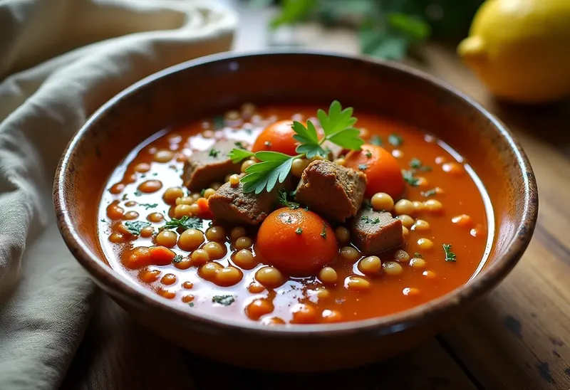 Harira marocaine traditionnelle : soupe épicée et réconfortante