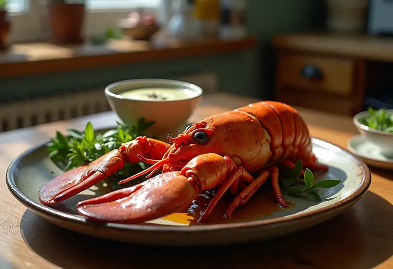 Homard grillé à la sauce crémeuse à l'estragon, recette gourmande
