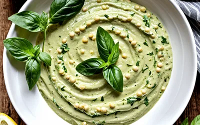Recette facile de houmous au basilic et pois chiches - Apéritif sain et gourmand