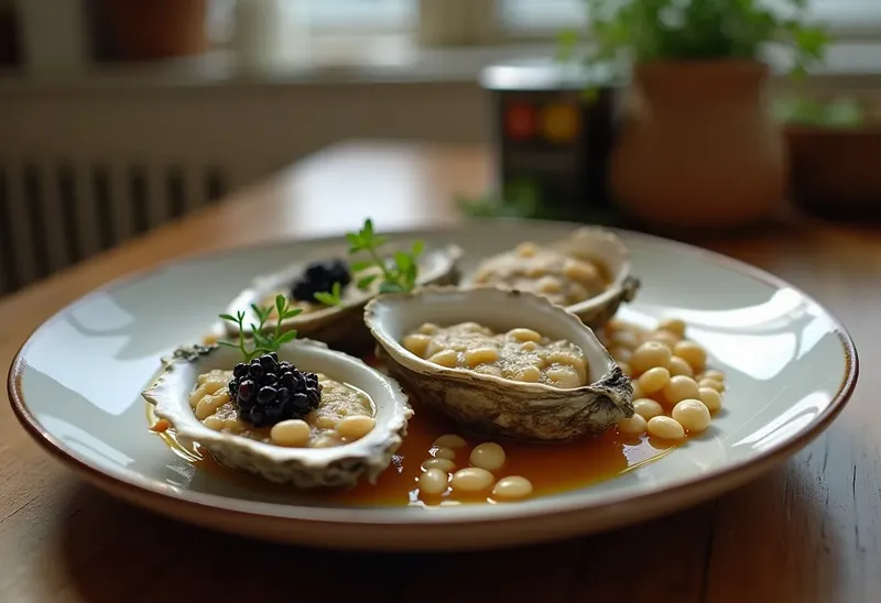 Huîtres chaudes aux haricots blancs et caviar : recette raffinée et gourmande