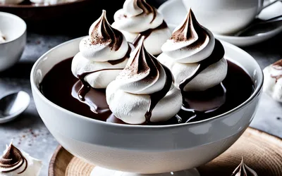 Recette facile d'îles flottantes au cacao, dessert léger et gourmand