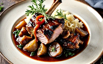 Jarret de porc mijoté aux échalotes fondantes - recette traditionnelle française