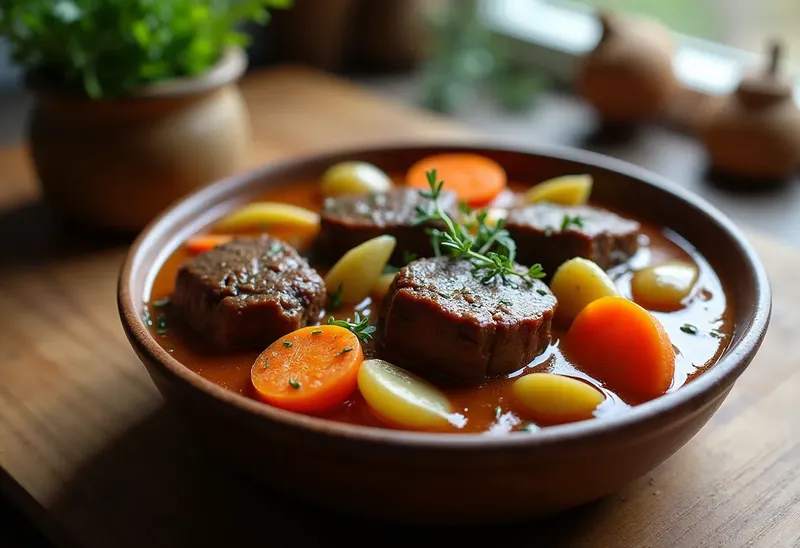 Joue de bœuf mijotée aux légumes de saison : recette gourmande et savoureuse