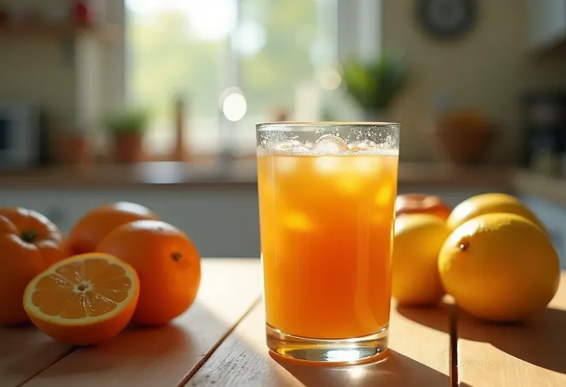 Jus de fruits frais maison revitalisant