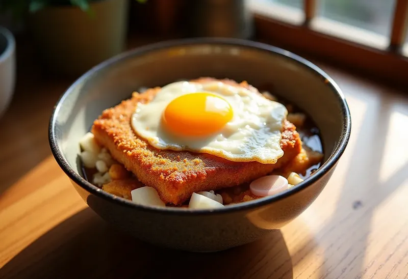 Katsudon : Bol de Riz Japonais au Porc Pané et Œuf