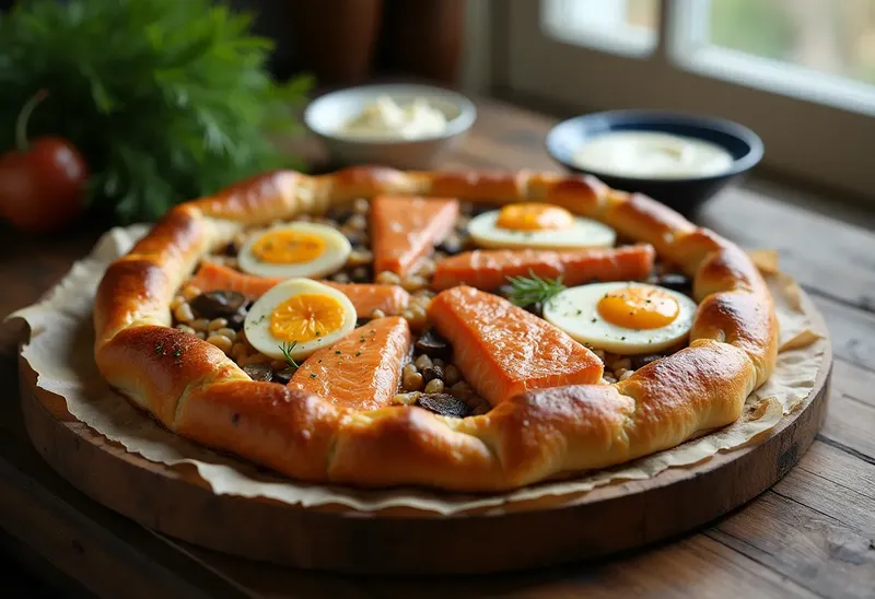 Koulibiac de Saumon Traditionnel : Pâté Russe Gourmand en Croûte