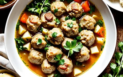 Recette de Kube Libanais Traditionnel : Soupe de Boulettes de Viande aux Épices