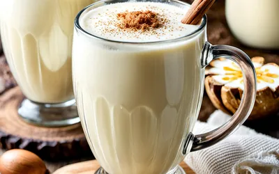 Photo de Recette traditionnelle de lait de poule américain crémeux et festif
