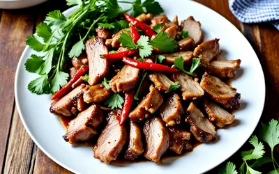 Lamelles de porc sautées à la thaïlandaise, recette facile et rapide