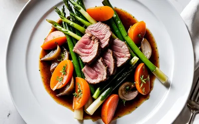 Recette traditionnelle de langue de bœuf aux petits légumes et sauce Madère