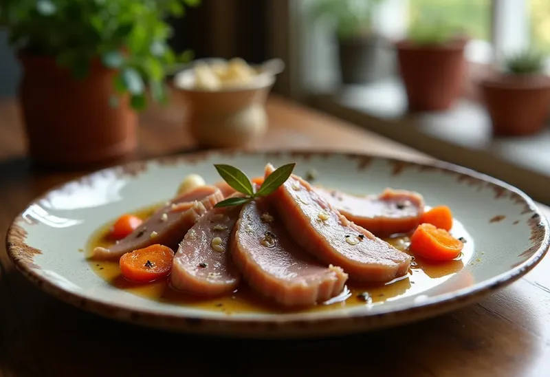 Langue de veau fondante sauce anglaise maison