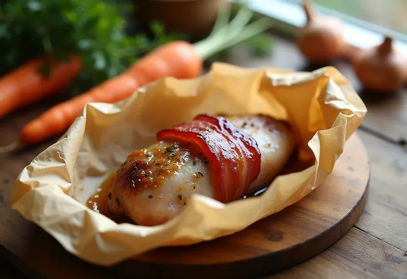 Lapin au lard en papillote : recette savoureuse et facile