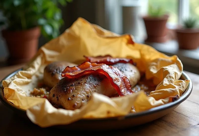 Lapin en papillote au lard et parfumé au pastis : recette savoureuse et facile