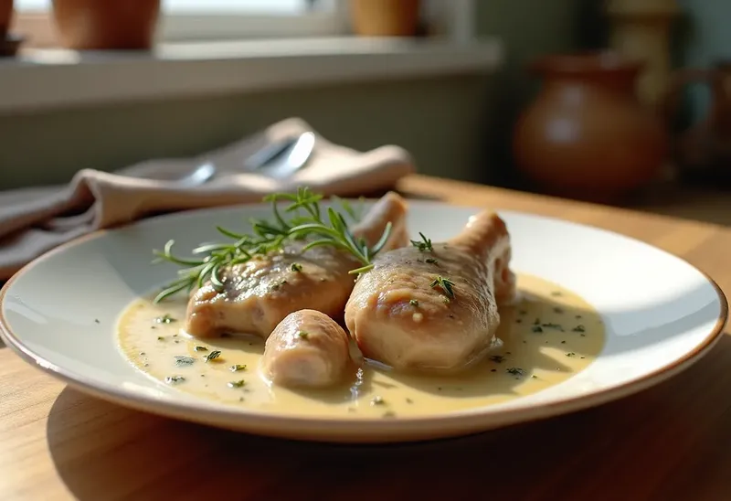 Lapin en sauce onctueuse aux herbes de Provence