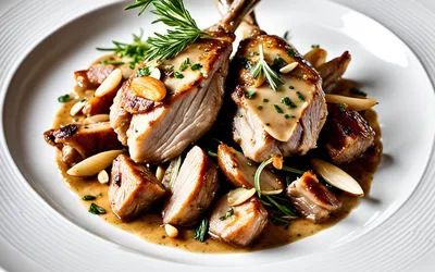 Recette facile de lapin mijoté à la sauce aux amandes onctueuse