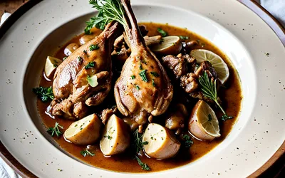 Lapin mijoté à la sauce pain d'épices : recette facile et savoureuse