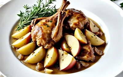 Lapin mijoté au cidre et pommes fondantes : recette traditionnelle savoureuse