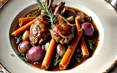 Recette facile de lapin mijoté au Pinot Rouge