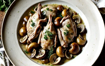 Recette facile de lapin au vin blanc et champignons - plat mijoté savoureux