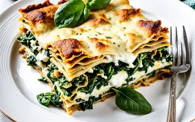 Recette facile de lasagne crémeuse au chèvre et épinards