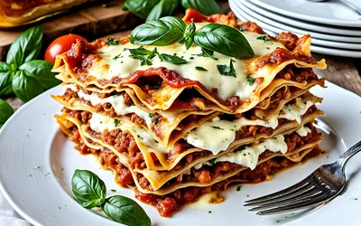 Lasagne maison à la tomate et au basilic frais - recette facile et savoureuse