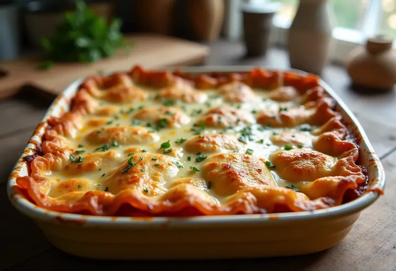 Lasagne savoureuse au poulet et à la feta : recette facile et gourmande