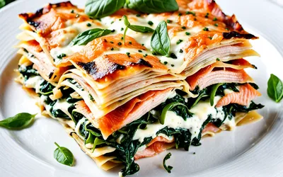 Recette facile de lasagne au saumon et épinards - plat savoureux