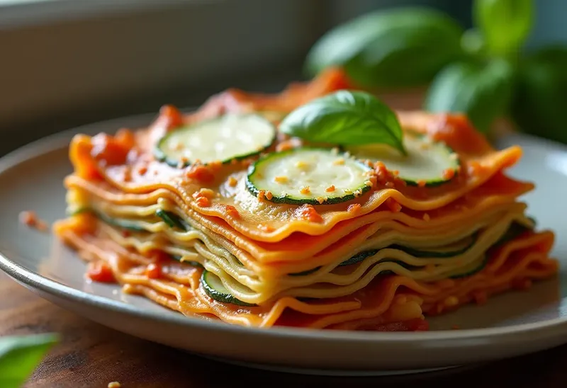 Lasagnes fondantes aux courgettes et chèvre frais