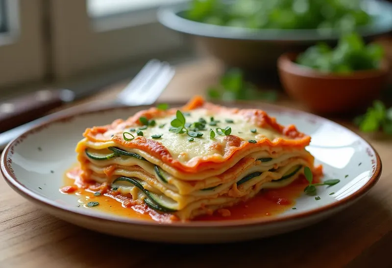 Lasagnes gourmandes au saumon frais et courgettes fondantes