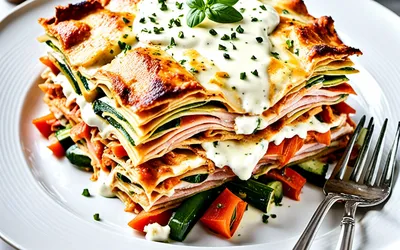 Recette facile de lasagnes au saumon et légumes frais