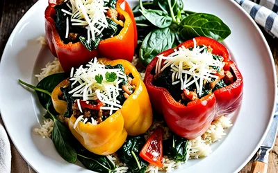 Recette facile de légumes farcis au riz et épinards