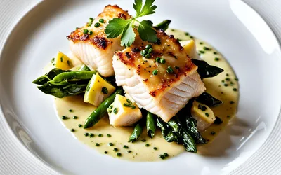 Recette facile de lotte au four avec sauce crémeuse au poivre vert